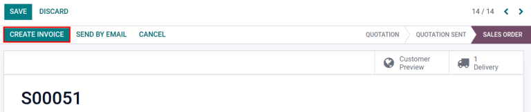 نمایش دکمه "ایجاد فاکتور".