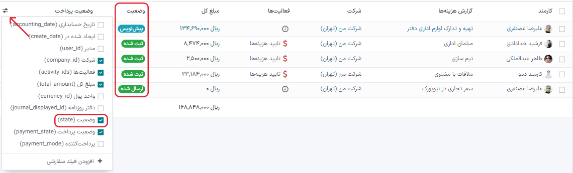 ارسال گزارش به مدیر.