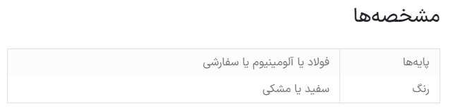 لیست مشخصات در صفحه محصول