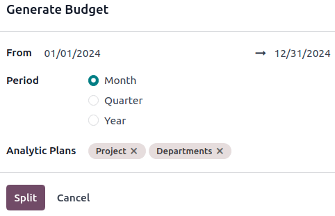 همه گزینه‌های تولید بودجه‌های دوره‌ای