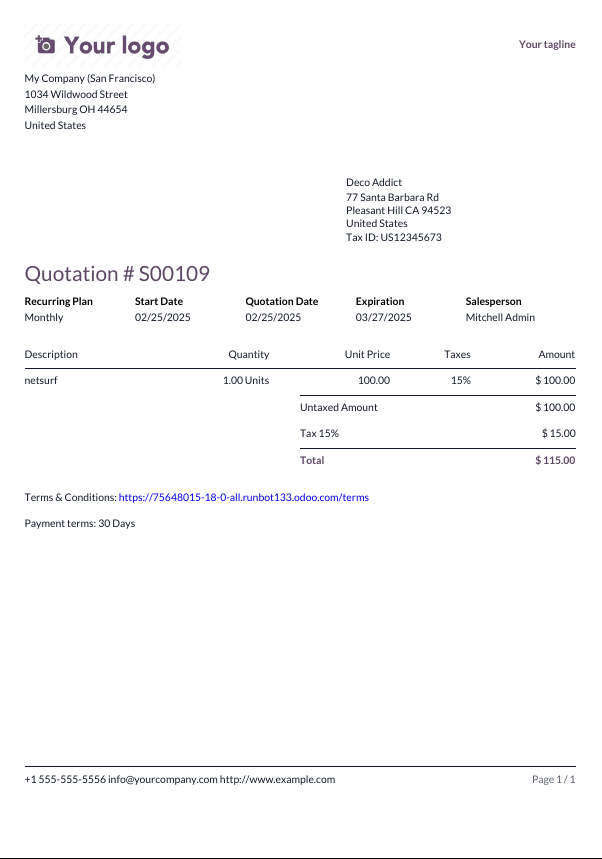 یک نمونه طرح سند سبک