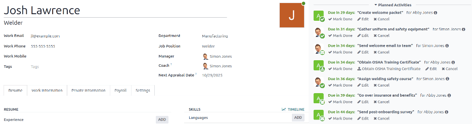 تمام وظایف همسوسازی برنامه‌ریزی شده در کادر پیام.