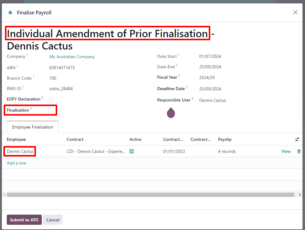 Amending YTD amounts for an employee.