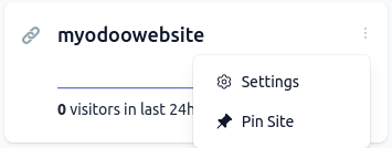 کلیک بر آیکون چرخ دنده در لیست وب سایت‌ها.