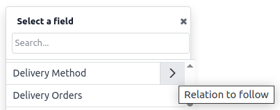 انتخاب فیلد مرتبط.