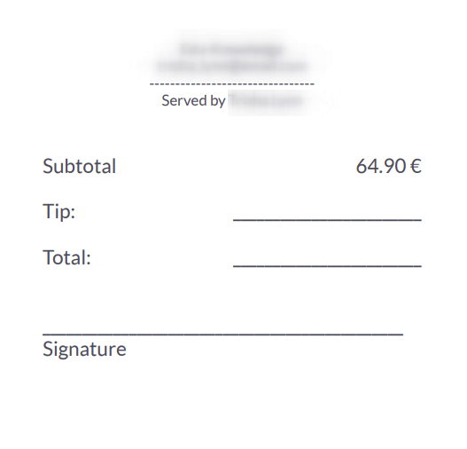 صورت‌حساب انعام پس از پرداخت برای تکمیل توسط مشتریان
