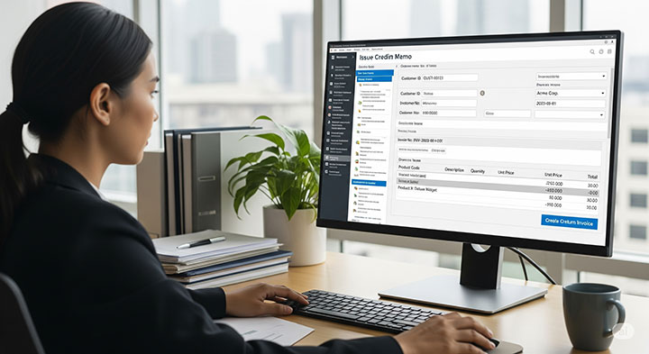 صدور فاکتور برگشتی و اصلاح حساب مشتری
