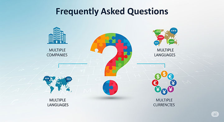 پرسش و پاسخ (FAQ) Multi-Company، Multi-Language و Multi-Currency